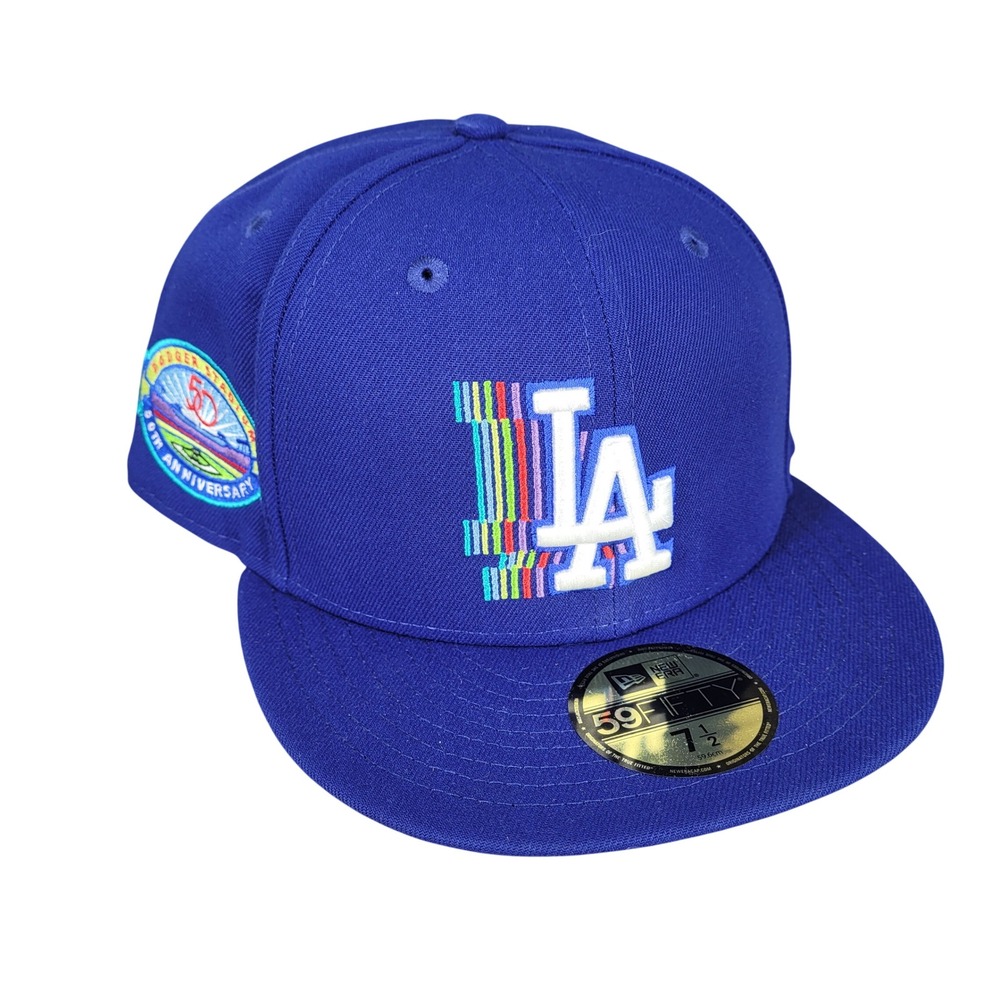 New Era Los Angeles Dodgers 59FIFTY Fitted Hat Royal Blue 50th Anniversary 7 1/2